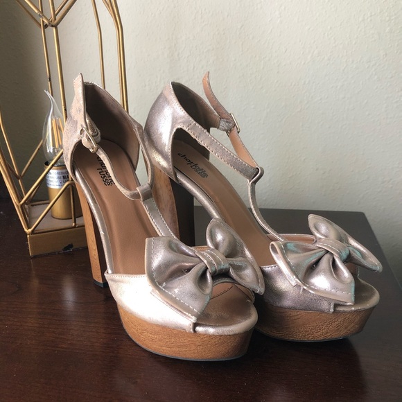 Charlotte Russe Shoes - Charlotte Russe Matalic Platform Heels